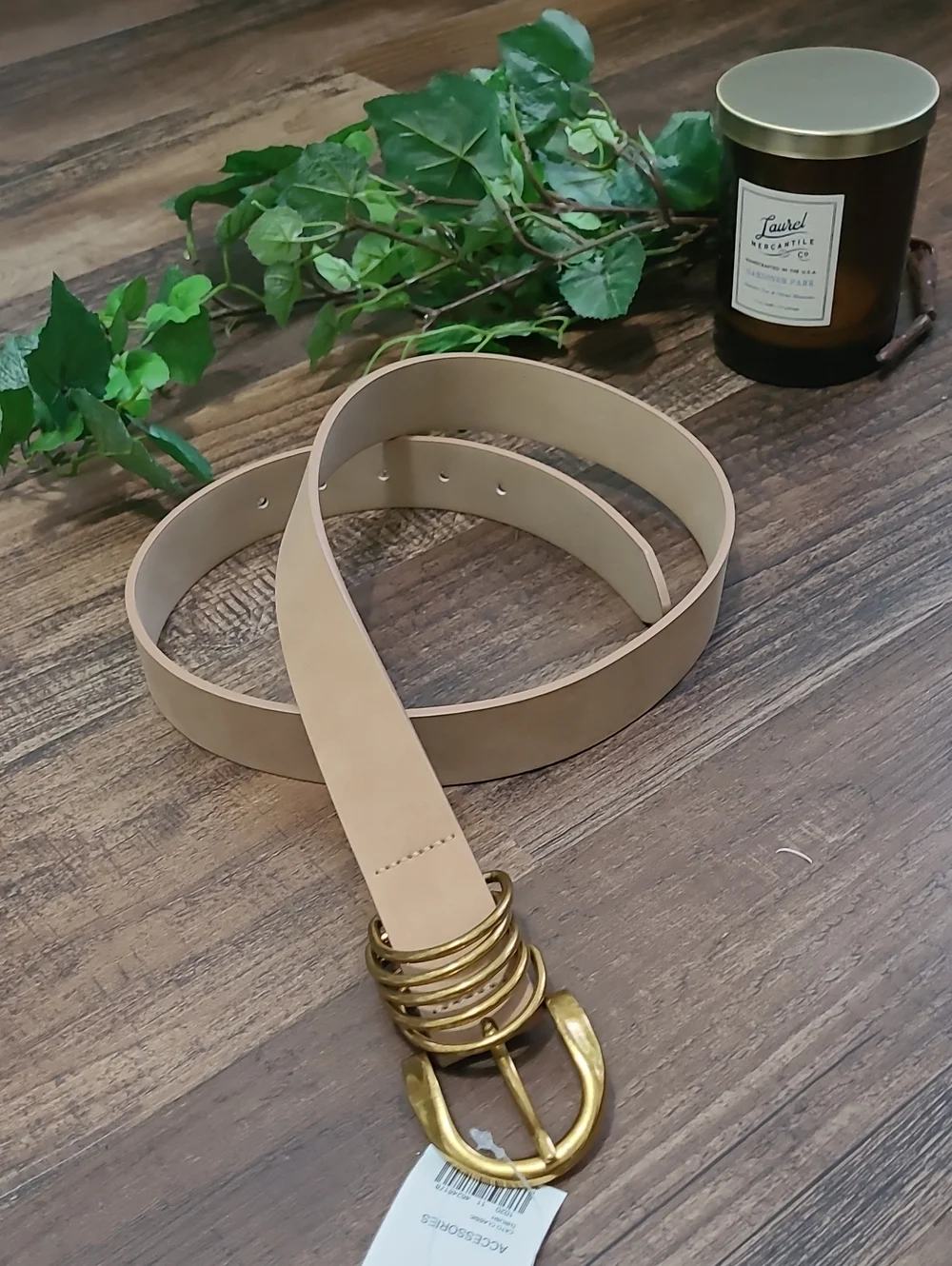 NWT Faux Leather Taupe Belt